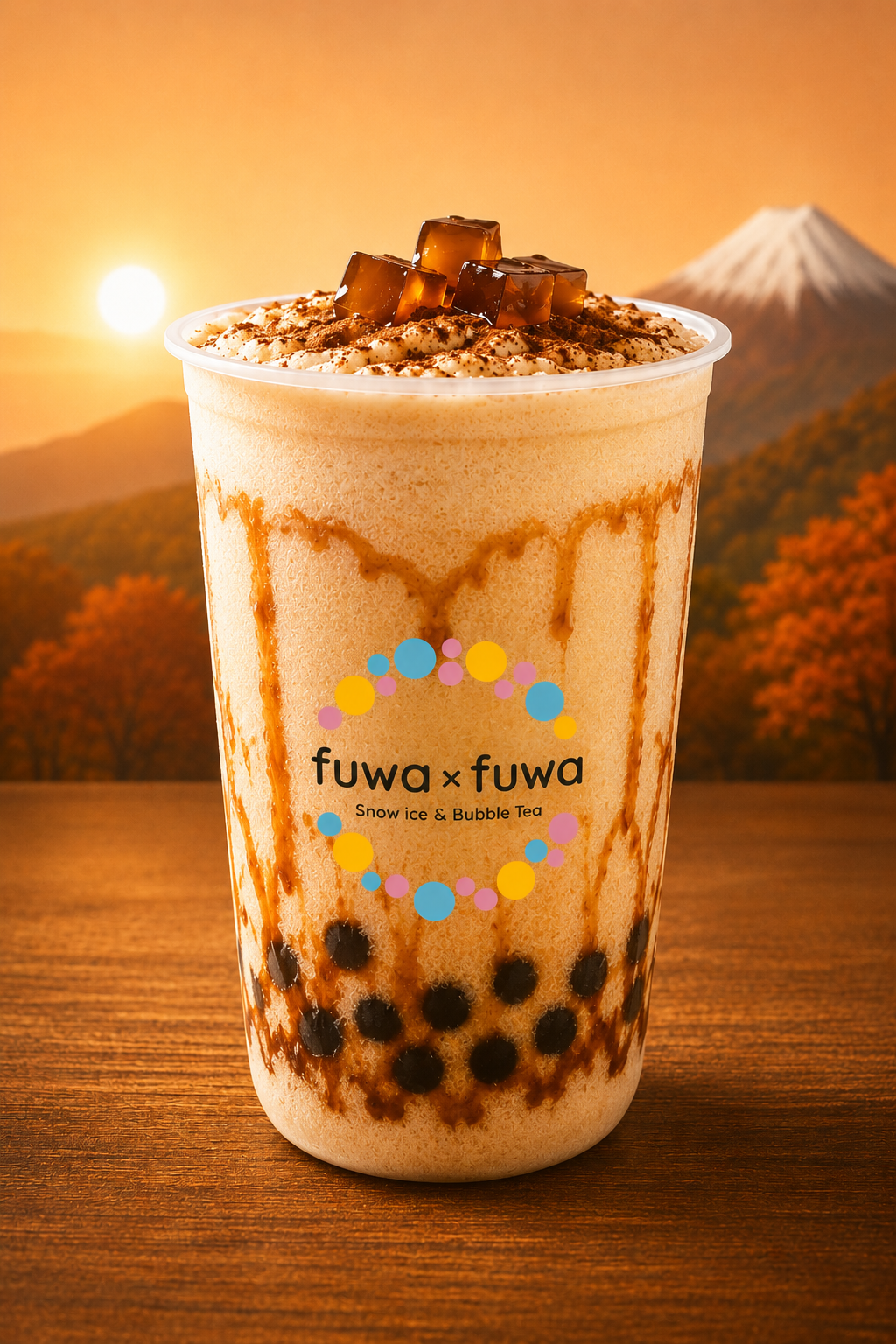 Frappé Hojicha Brown Sugar lyon Fuwa x Fuwa